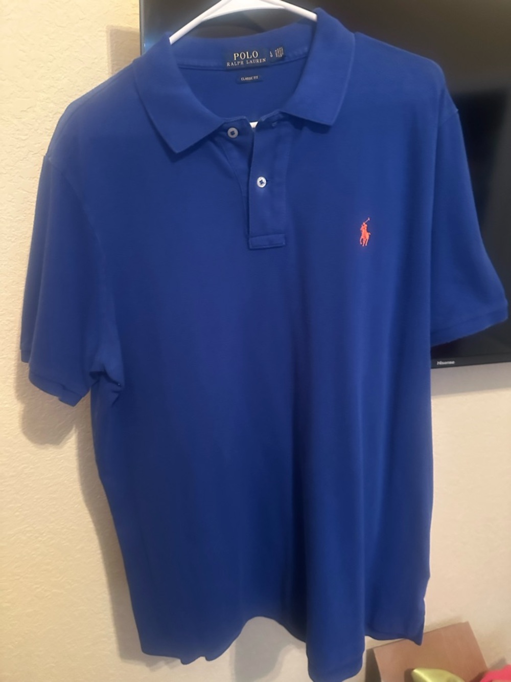 Polo by Ralph Lauren Royal Blue Polo with Pink Pony Embroidery